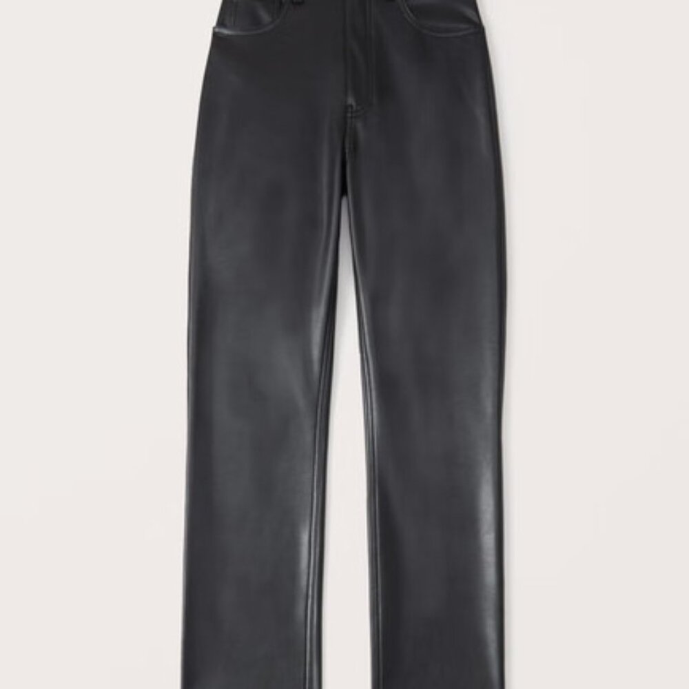 Abercrombie & Fitch Vegan Leather Pants in Black 32 Long